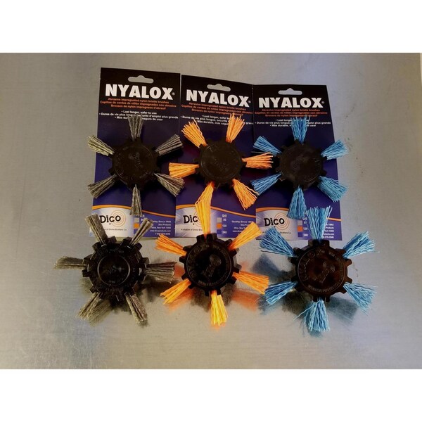 Dico Dico Nyalox 4 in. D X 1/4 in. Aluminum Oxide Wheel Brush Mandrel Mounted Flap Brush 240 Grit 1 pc - 541-788-4