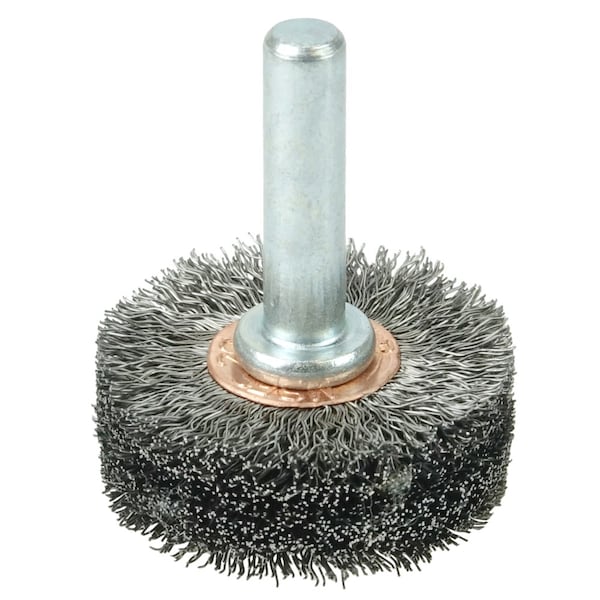 Weiler 1-1/2" Wire Wheel, .0118" Steel Fill, 1/4" Stem - 17604