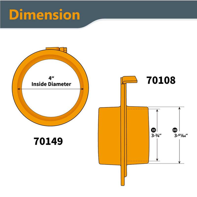 Conector de codo de 90° para manguera de recolección de polvo de 4 pulgadas POWERTEC con compuerta de explosión y manguito flexible de control de polvo para recolector de polvo, (Juego de 2) - 70360-P2