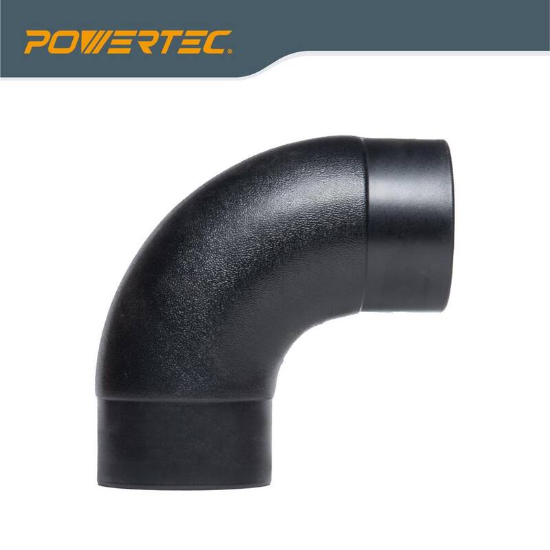 Conector de codo de 90° para manguera de recolección de polvo de 4 pulgadas POWERTEC con compuerta de explosión y manguito flexible de control de polvo para recolector de polvo, (Juego de 2) - 70360-P2