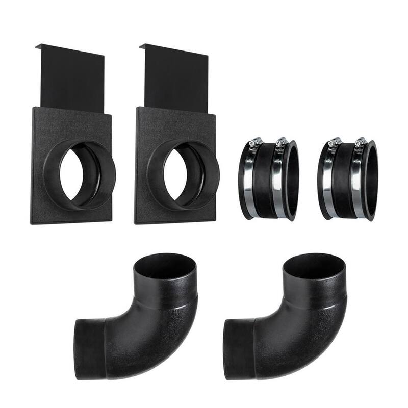 Conector de codo de 90° para manguera de recolección de polvo de 4 pulgadas POWERTEC con compuerta de explosión y manguito flexible de control de polvo para recolector de polvo, (Juego de 2) - 70360-P2