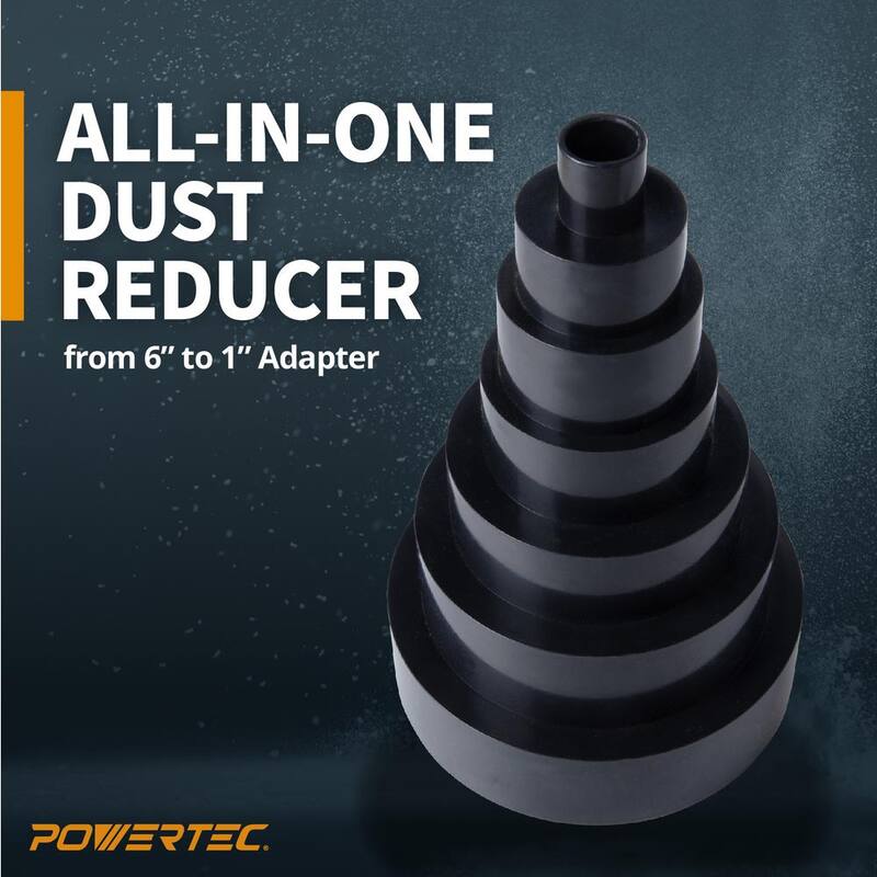 Adaptador reductor de POWERTEC de 6 a 1 pulgada para sistemas de recolección de polvo - 70139