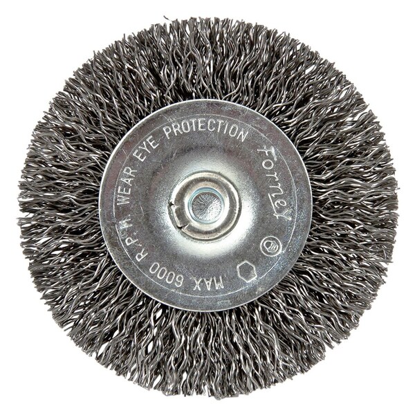 Forney Wire Wheel, Crimped, 2-1/2 in x .012 in x 1/4 in Hex Shank - 72733