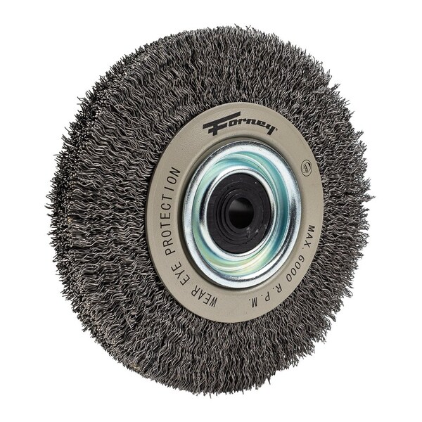 Forney Command PRO Wire Wheel, Crimped, 6 in x .014 in x 1/2 in - 5/8 in - 72896
