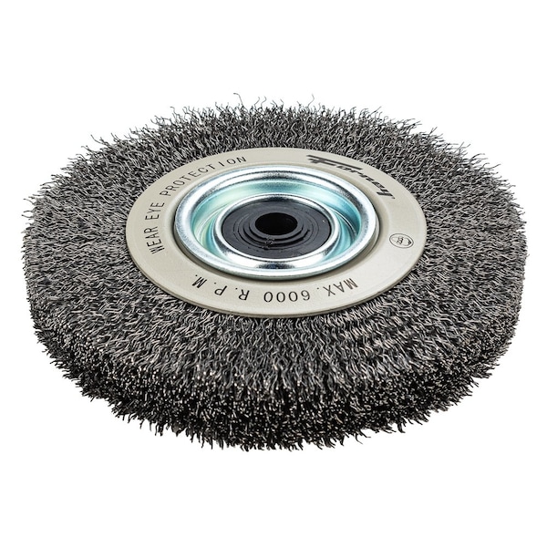 Forney Command PRO Wire Wheel, Crimped, 6 in x .014 in x 1/2 in - 5/8 in - 72896