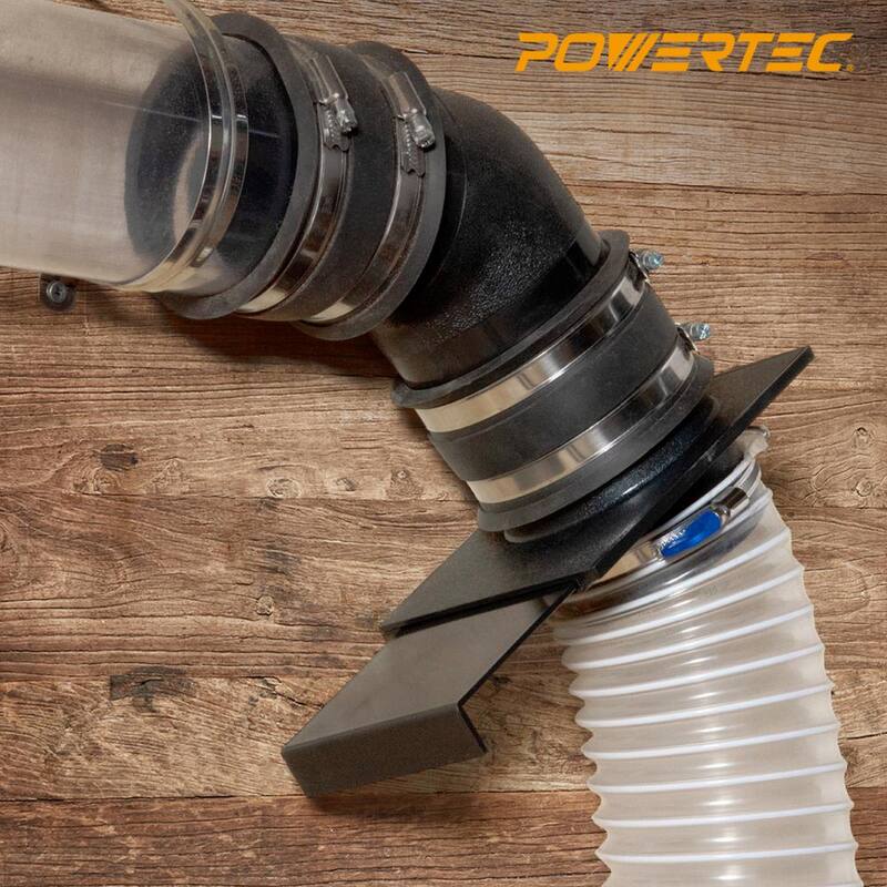 Compensador de explosión de 4 pulgadas POWERTEC con manguito flexible de control de polvo para adaptadores de recolector de polvo/aspiradora (2 juegos) - 70363-P2N