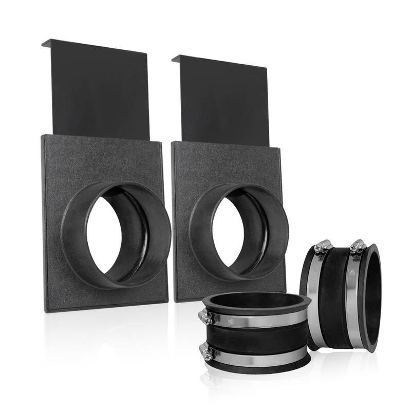 Compensador de explosión de 4 pulgadas POWERTEC con manguito flexible de control de polvo para adaptadores de recolector de polvo/aspiradora (2 juegos) - 70363-P2N