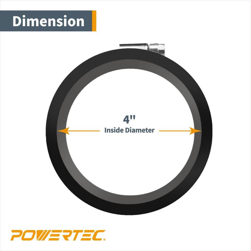 Compensador de explosión de 4 pulgadas POWERTEC con manguito flexible de control de polvo para adaptadores de recolector de polvo/aspiradora (2 juegos) - 70363-P2N