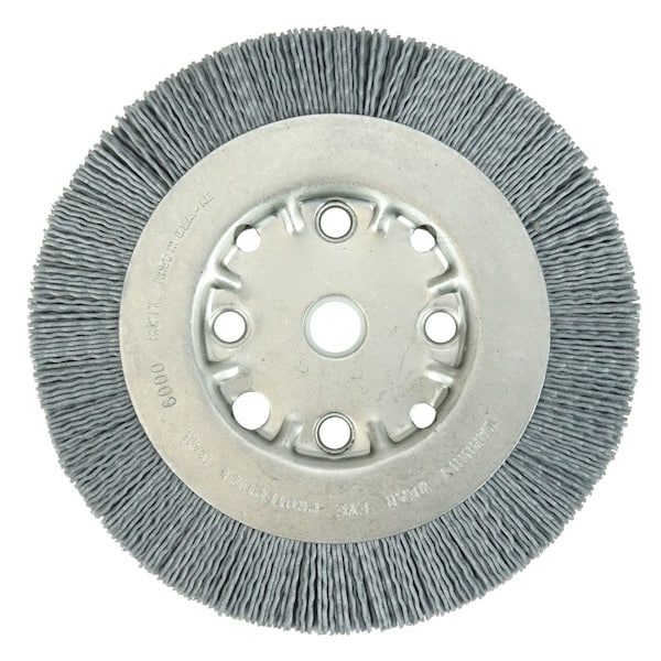Weiler 6" Narrow Face Nylox , .022/320SC Crimped Fill, 5/8"-1/2" Arbor Hole - 31121