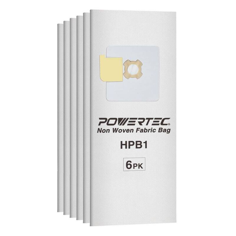 Bolsa de filtro de tela no tejida POWERTEC para Central Vacuum de AstroVac, Valet y VacuMaid HPB1, HPB1PK, bolsa de filtro de repuesto, bolsas de polvo (paquete de 6) - 75044-P2