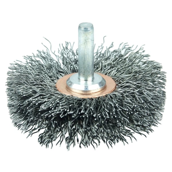 Weiler 2-1/2" Wire Wheel, .014" Steel Fill, 1/4" Stem - 17614