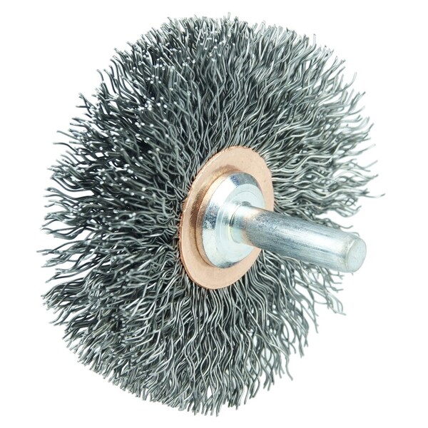 Weiler 2-1/2" Wire Wheel, .014" Steel Fill, 1/4" Stem - 17614
