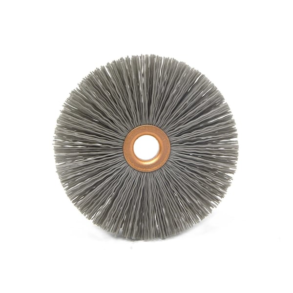 Brush Research Manufacturing CY4320AO Abrasive Nylon Copper Center Wheel, 4" Dia., 320AO, .500" Arbor Hole, 1.437" Trim - CY4320AO