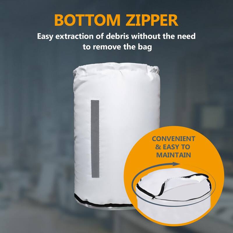 Bolsa inferior para colector de polvo POWERTEC de 20 pulgadas de diámetro por 30 pulgadas con abrazadera de banda de 19-1/8 pulgadas - 70424N