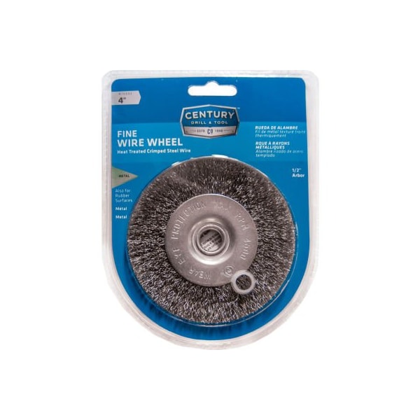Century Drill & Tool Century Drill Bench Grinder Wire Wheels 4" Dia. Steel Crimped - 76843