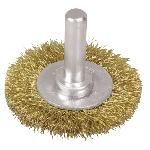 Surtek Crimped Wire Wheel Brush Fine Wire 2in X 0.17 Mm, 1/4in Shank - C547