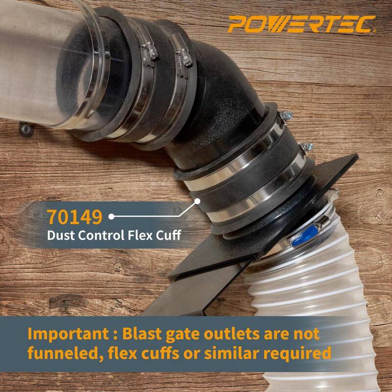 Compuerta de Expulsión POWERTEC de 4 pulgadas para Conexiones de Recolector de Polvo/Aspiradora (paquete de 4) - 70108-P4