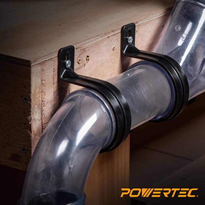 Colgadores POWERTEC para manguera de colección de polvo de 2-1/2 pulgadas y tubería con tornillos de montaje (paquete de 10) - 70319-P2N