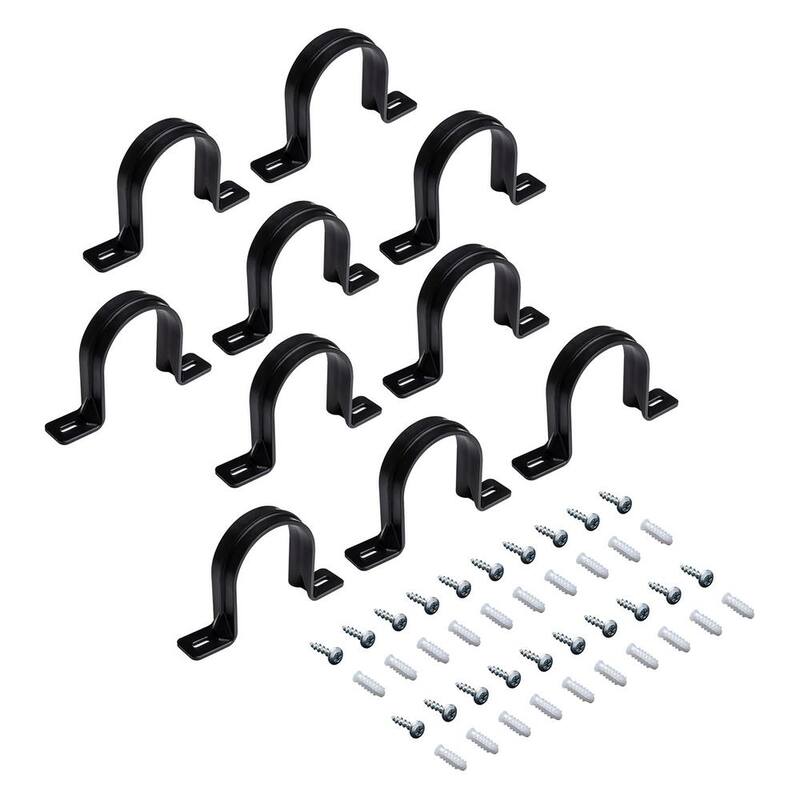 Colgadores POWERTEC para manguera de colección de polvo de 2-1/2 pulgadas y tubería con tornillos de montaje (paquete de 10) - 70319-P2N