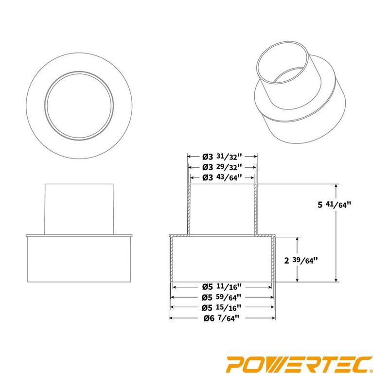 Reductor de colección de polvo de 6 pulgadas a 4 pulgadas de OD - 70277