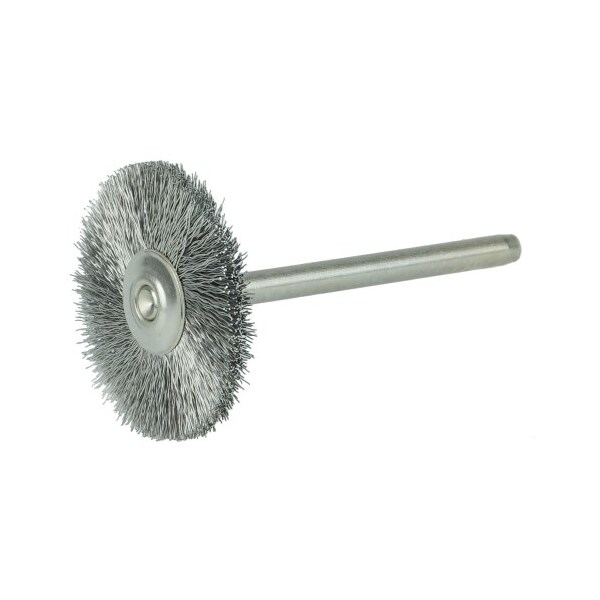 Weiler 1" Miniature Wire Wheel, .005" Stainless Steel Fill, 1/8" Stem - 26017