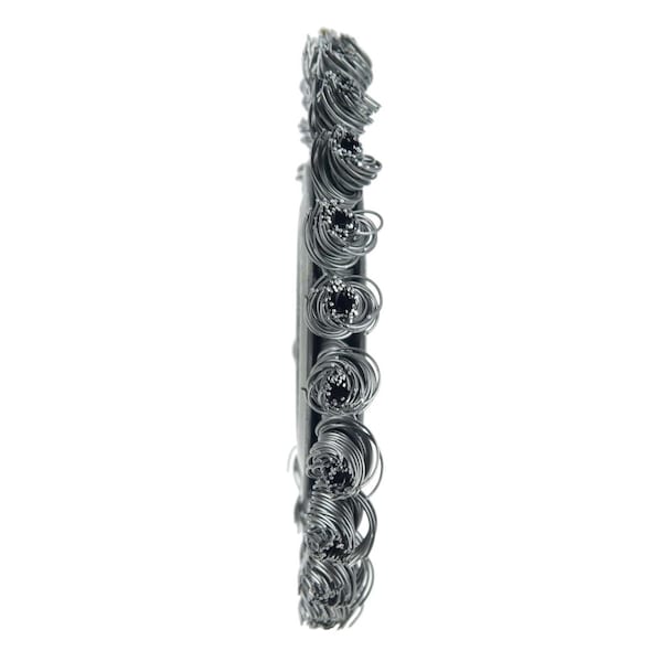 Weiler 4" Cable Twist Knot Wire Wheel, .020" Steel Fill, 1/2"-3/8" Arbor Hole - 8534