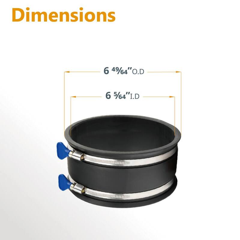 Reductor de manguera de 6 pulgadas a 4 pulgadas con mangas flexibles para control de polvo y tubo de PVC transparente de 6 pulgadas x 36 pulgadas para sistemas de recolección de polvo - 70413N