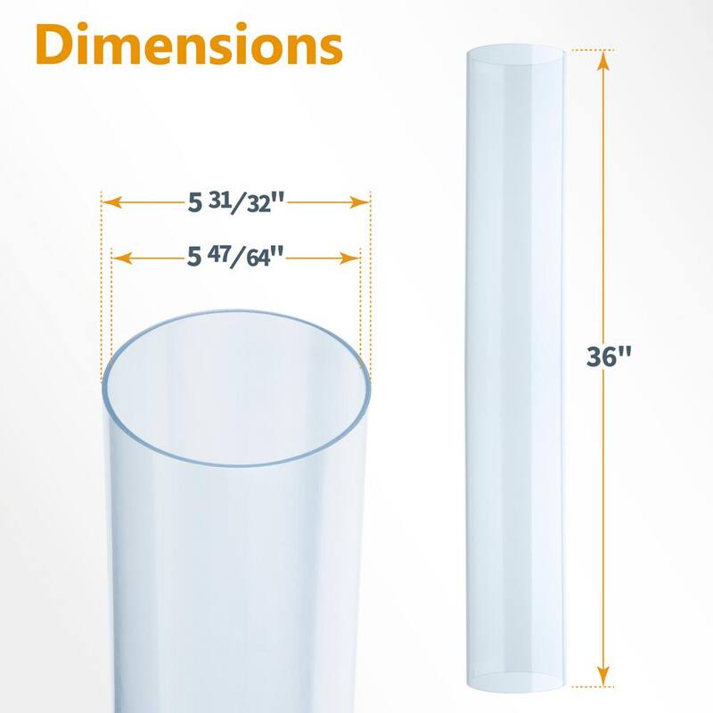 Reductor de manguera de 6 pulgadas a 4 pulgadas con mangas flexibles para control de polvo y tubo de PVC transparente de 6 pulgadas x 36 pulgadas para sistemas de recolección de polvo - 70413N