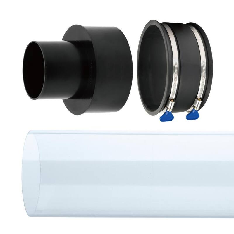 Reductor de manguera de 6 pulgadas a 4 pulgadas con mangas flexibles para control de polvo y tubo de PVC transparente de 6 pulgadas x 36 pulgadas para sistemas de recolección de polvo - 70413N