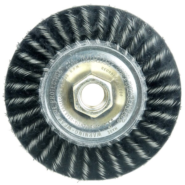 Weiler 4" Encapsulated Stringer Bead Wheel .020" Steel Wire 5/8"-11 UNC Nut - 35800