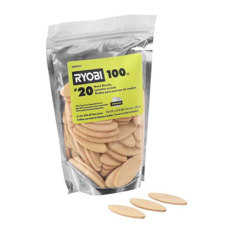 RYOBI #20 Galletas de madera FSC (100 piezas) - A05BIS21