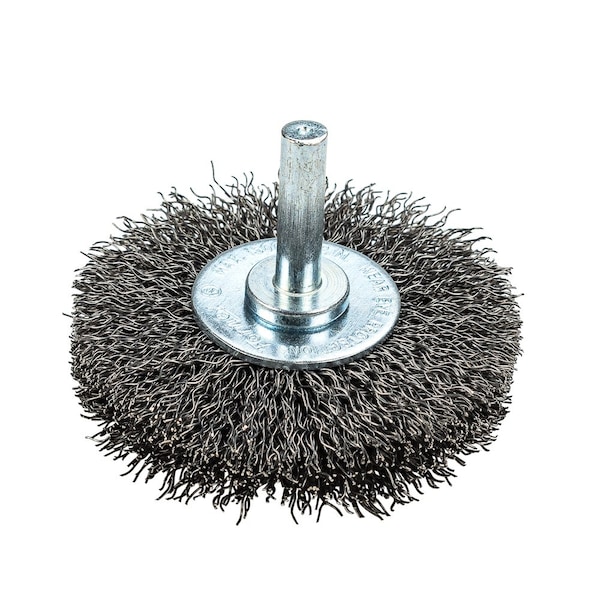 Forney Command PRO Wire Wheel, Crimped, 2-1/2 in x .014 in x 1/4 in Shank - 60015