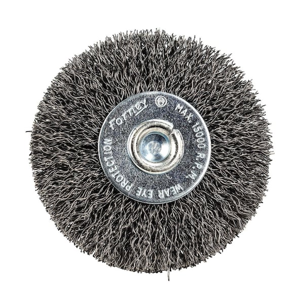 Forney Command PRO Wire Wheel, Crimped, 2-1/2 in x .014 in x 1/4 in Shank - 60015