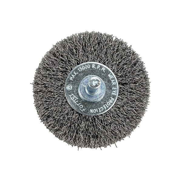 Forney Command PRO Wire Wheel, Crimped, 2-1/2 in x .014 in x 1/4 in Shank - 60015