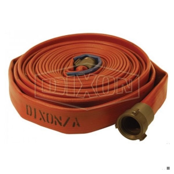 Dixon Light Duty Fire Hose, 2-1/2 in, NST NH, 100 ft L, 225 psi Working, Aluminum, Domestic - H525R100RAF