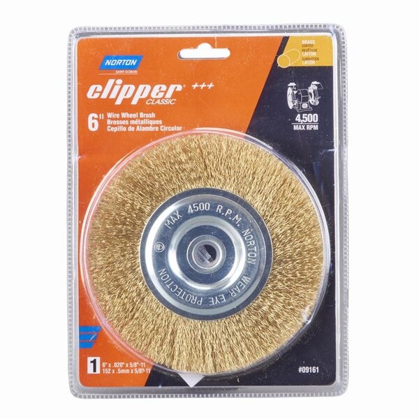 Norton Abrasives Norton Clipper 6 in. Coarse Crimped Wire Wheel Brush Brass 4500 rpm 1 pc - 70184609161