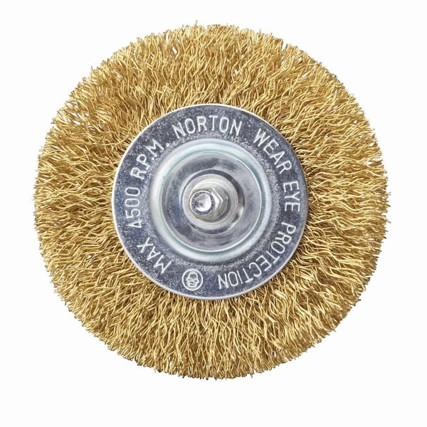 Norton Abrasives Norton Clipper 3 in. Coarse Crimped Wire Wheel Brass 4500 rpm 1 pc - 70184609156
