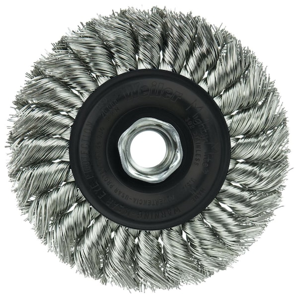 Weiler Standard Twist Knot Wire Wheel 4", .014" Fill, 5/8"-11 UNC Nut - 13113