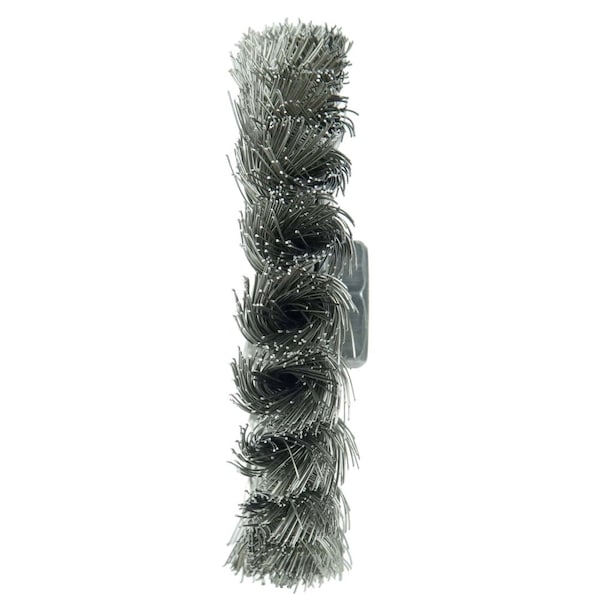 Weiler Standard Twist Knot Wire Wheel 4", .014" Fill, 5/8"-11 UNC Nut - 13113