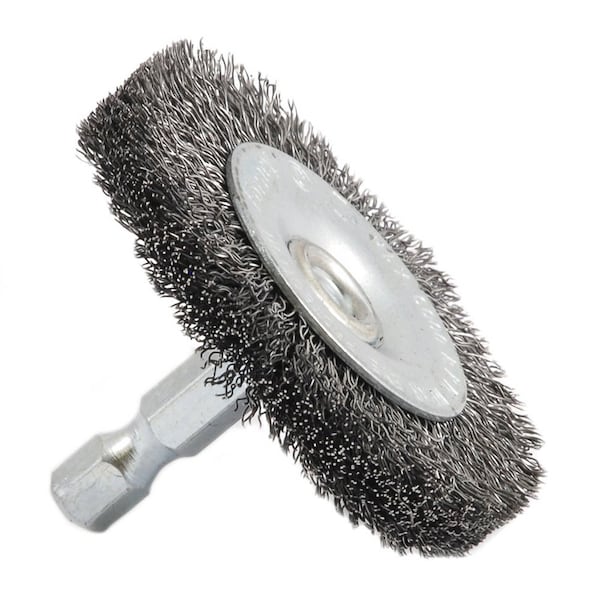 Forney Wire Wheel, Crimped, 2 in x .008 in x 1/4 in Hex Shank - 72728