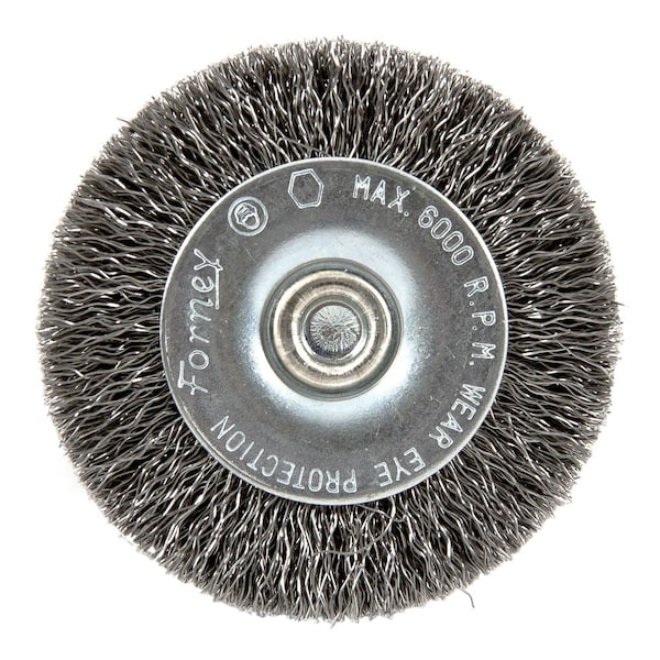 Forney Wire Wheel, Crimped, 2 in x .008 in x 1/4 in Hex Shank - 72728