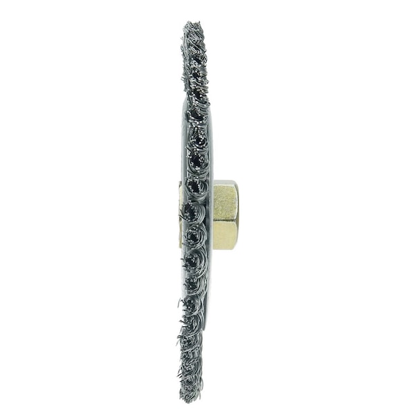 Weiler Roughneck Jr. 6" Brush, .020" Steel Wire Fill, 5/8"-11 UNC - 9400