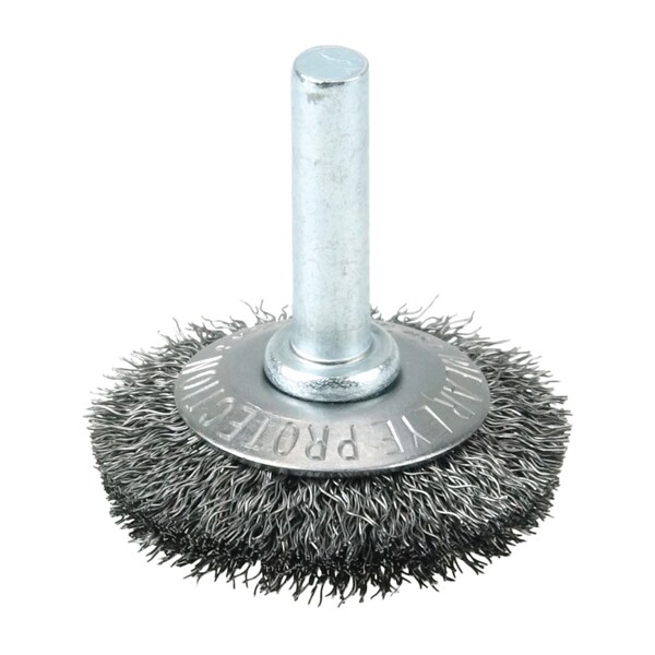 Weiler 1-1/2" Wire Wheel, .006" Steel Fill, 1/4" Stem - 17901