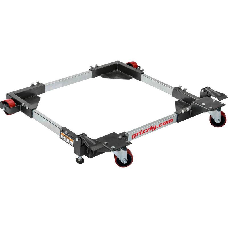 Base móvil rodante Grizzly Industrial Bear Crawl Heavy-Duty de 19 pulgadas x 21 pulgadas a 29-1/2 pulgadas x 29-1/2 pulgadas - T28000