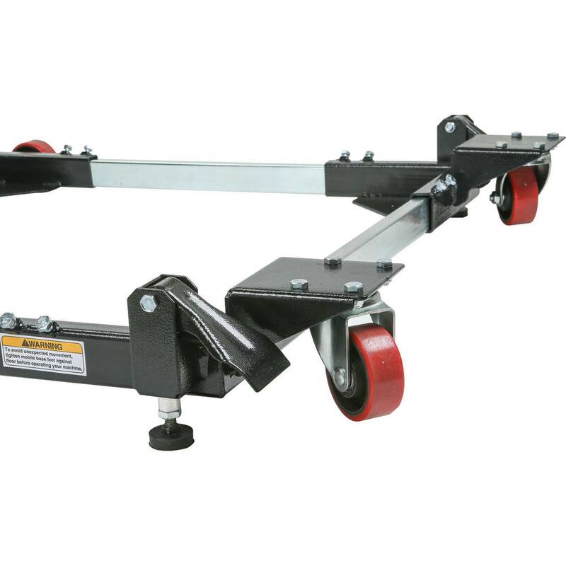 Base móvil rodante Grizzly Industrial Bear Crawl Heavy-Duty de 19 pulgadas x 21 pulgadas a 29-1/2 pulgadas x 29-1/2 pulgadas - T28000