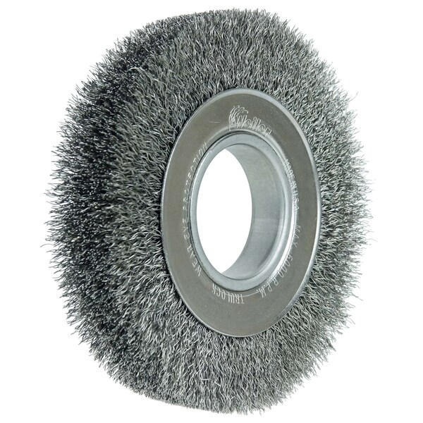 Weiler 6" Medium Face Crimped Wire Wheel .0118" Steel Fill 2" Arbor Hole - 6070