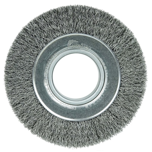 Weiler 6" Medium Face Crimped Wire Wheel .0118" Steel Fill 2" Arbor Hole - 6070