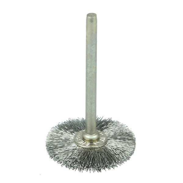 Weiler 1" Miniature Wire Wheel .003" Stainless Steel Fill 1/8" Stem - 26014