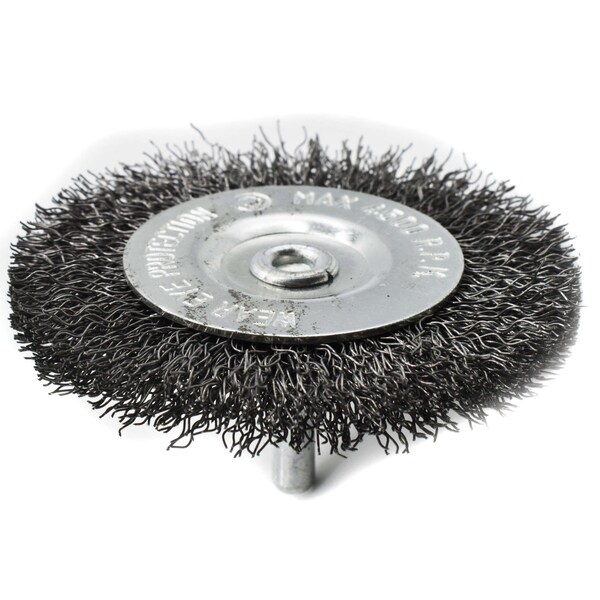 Superior Steel 2" Wire Wheel 1/4" Shank - Fine Crimped Wire 4500 RPM - S1861