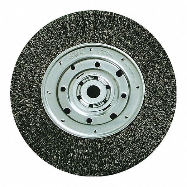 United Abrasives/Sait SAIT 01411 Carbon Steel Bench Wire Wheels 8" Dia x .014" Wire Size x 5/8"Arbor, Wide (1") Face Width, 1-Pack - 1411